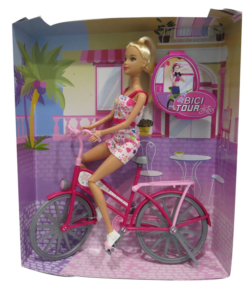 muñeca baby alive en bicicleta