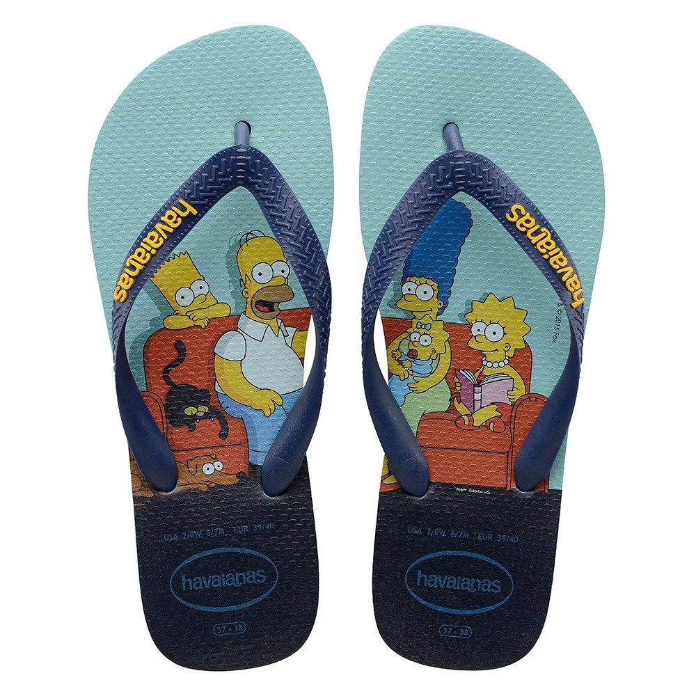Chinelo Havaianas Simpsons Azul 43/44 - Original Novo