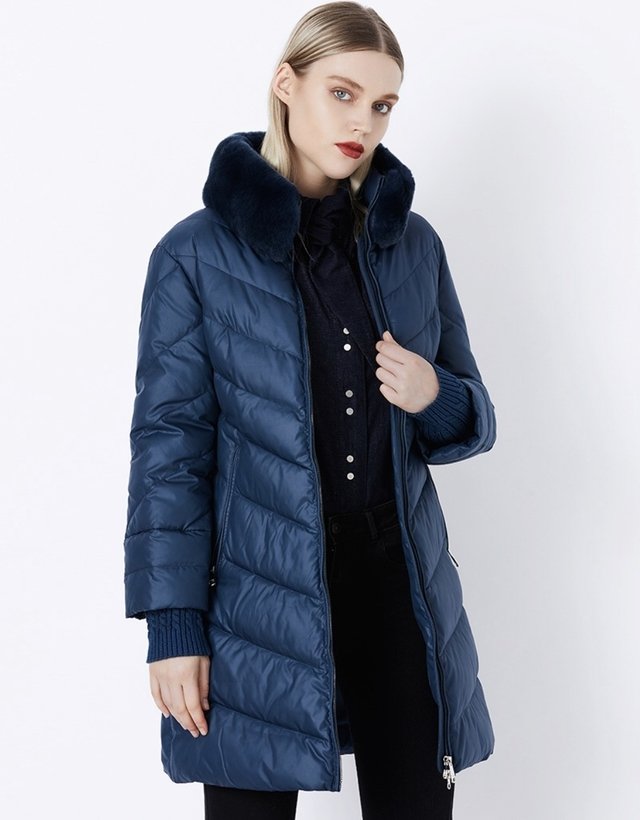 casaco longo de nylon feminino