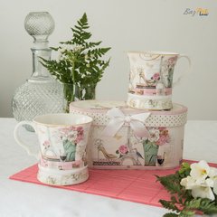 Mugs setx 2 porcelana 320 ml. + caja de regalo TORRE EIFFEL