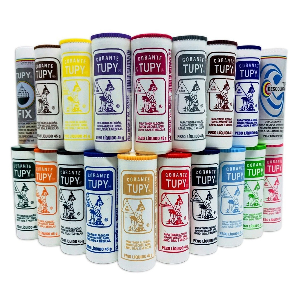 Kit 6 Corantes Para Roupas Tupy Sortido Escolha As Cores