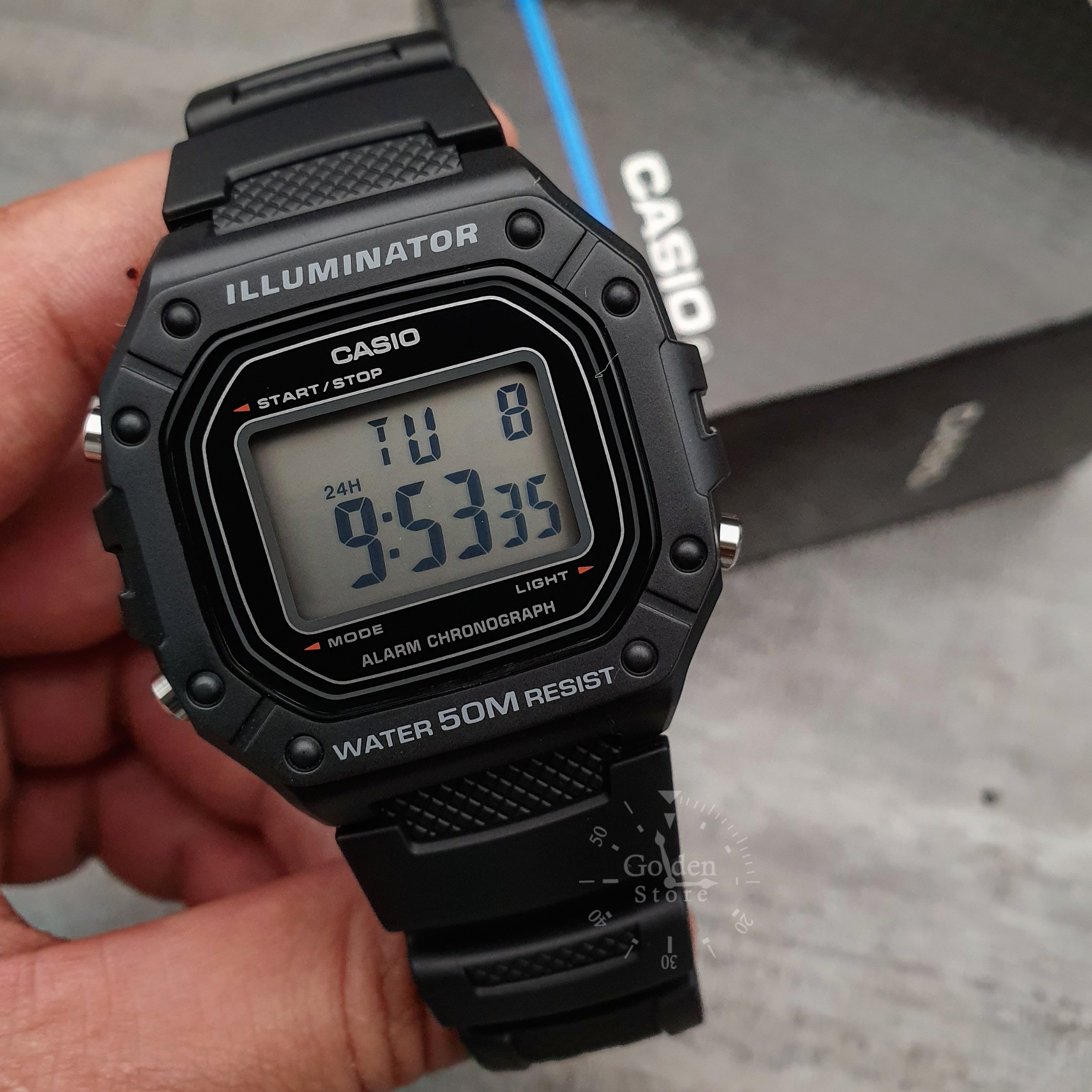 Casio W-218H-1AVDF Orologio Uomo Digitale Quarzo – Nero, Retroilluminazione LED, Cronometro