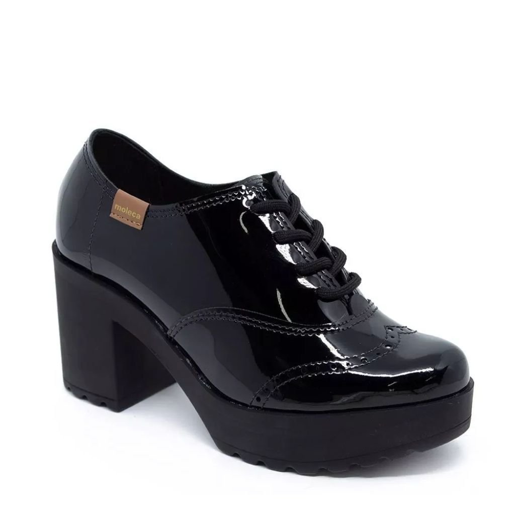 sapato beira rio oxford verniz preto