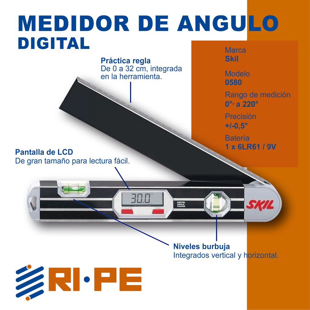 Medidor de angulos digital - Skil modelo 0580