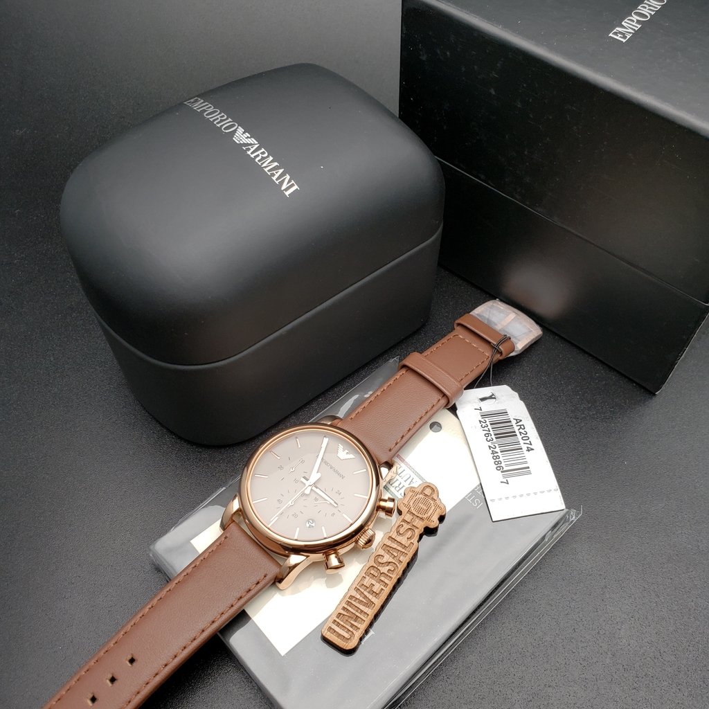 Chronograph Armani Ar2074 Buy Emporio Armani Women Beige Maroon