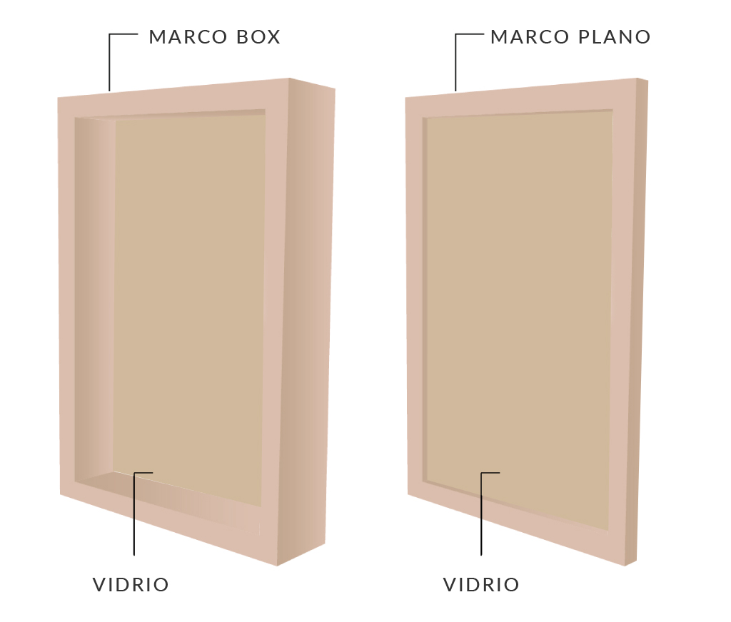 Marco Cuadro Con Vidrio 60x80 Cm Madera Kiri Box