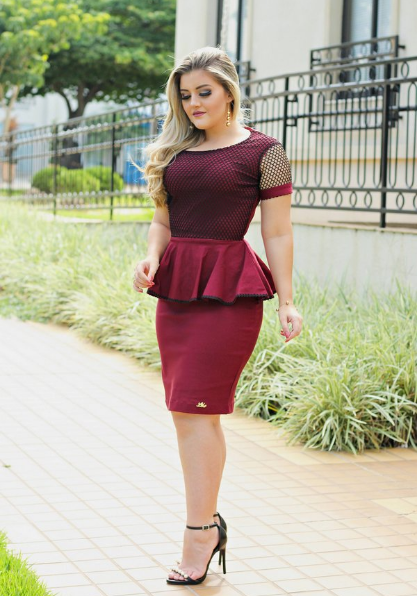 vestido tubinho peplum