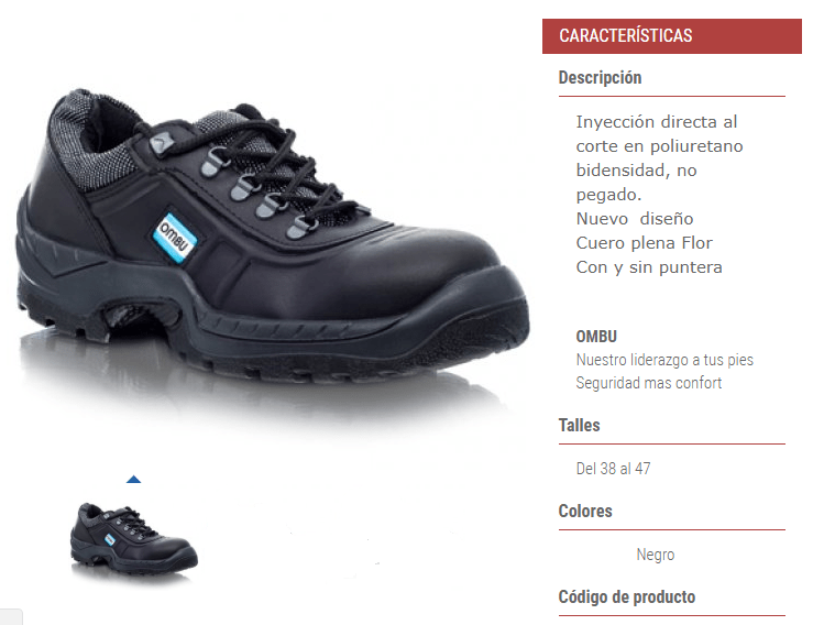 botin ozono ombu con puntera de acero