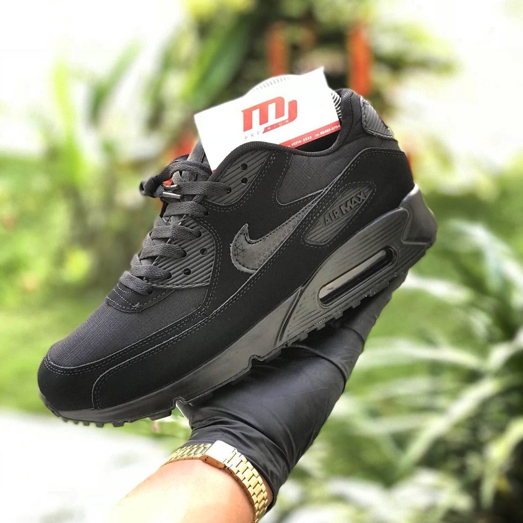 NIKE AIRMAX 90 ESSENTIAL BLACKCAMURÇA | RELOGIO CASIO DE BRINDE NIKE AIR MAX 90 ESSENTIAL + Brinde RELÓGIO CASIO