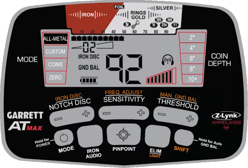Foto Painel de Controle do detector AT MAX