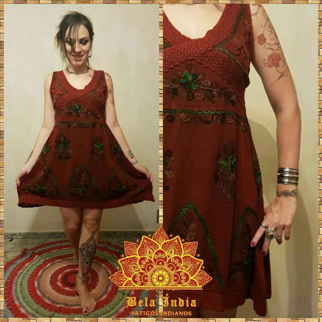 vestido indiano curto