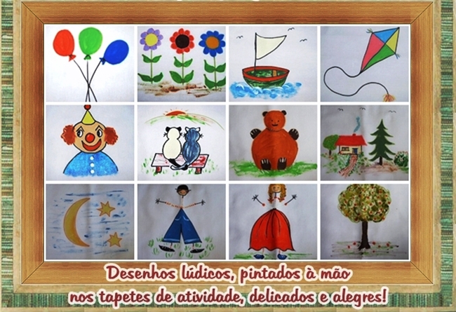 Pinturas lúdicas para tapetes de atividades infantis!