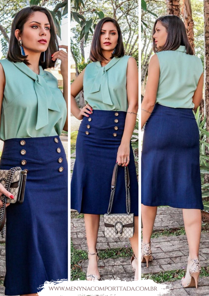 moda evangelica saia lapis