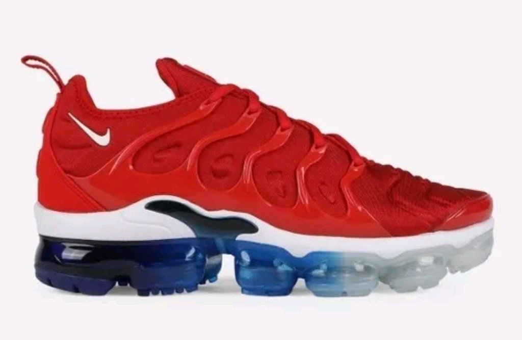 Tênis Nike Air Vapormax Plus vermelho e azul