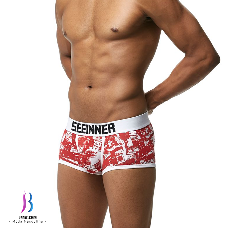 Cueca boxer de algodão seeinner