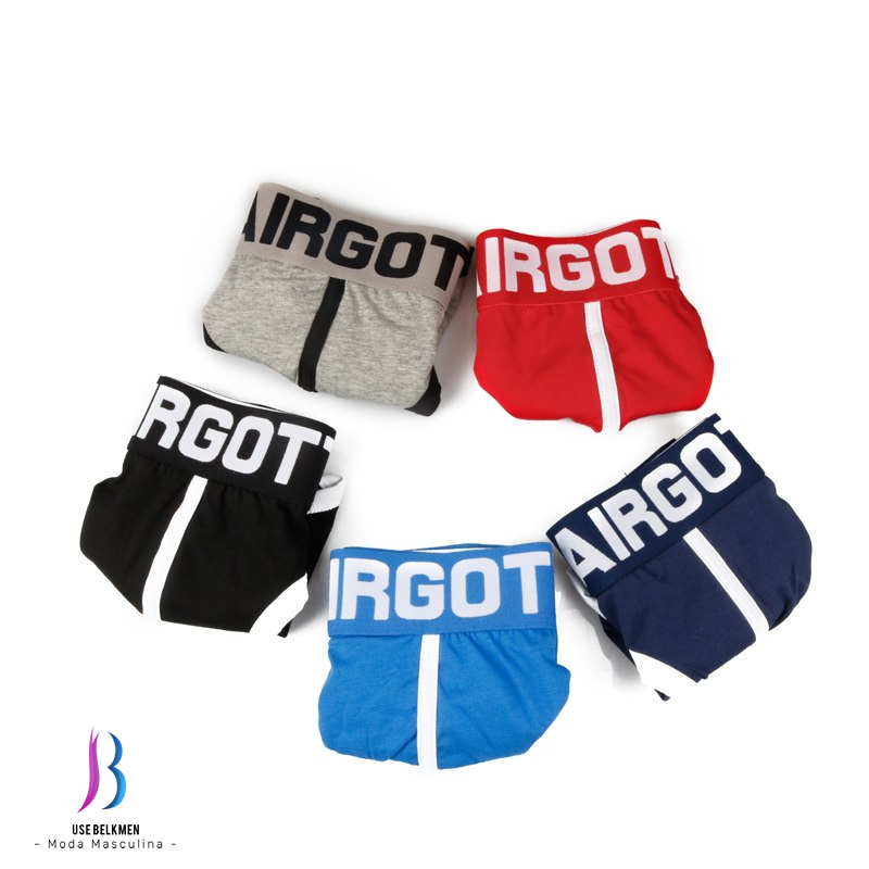 Cores cueca de algodão confortável airgott