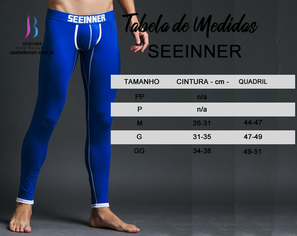 tabela de medidas ceroula seeinner térmica