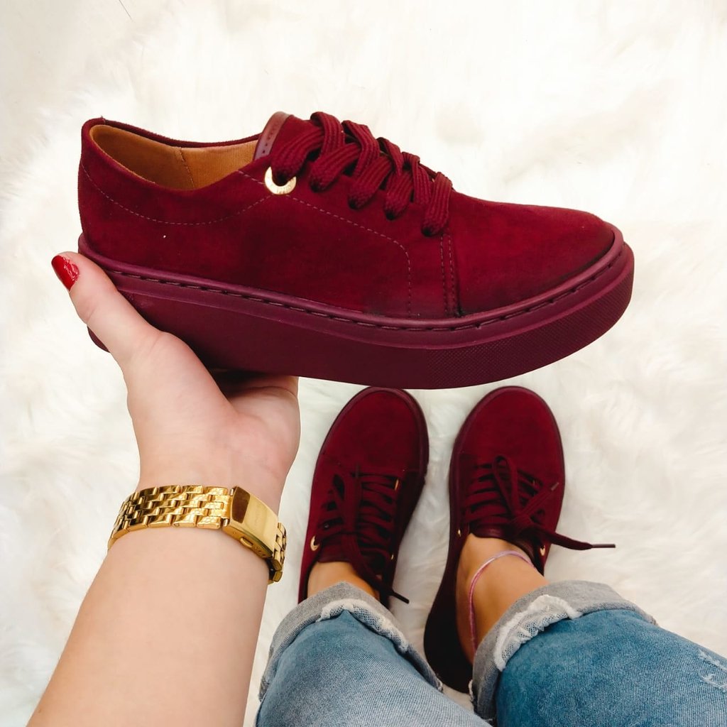 tenis vizzano vinho camurça