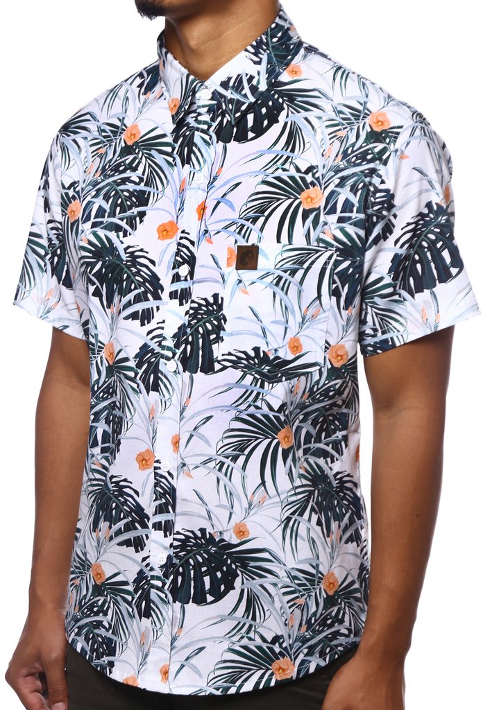 camisa florida branca