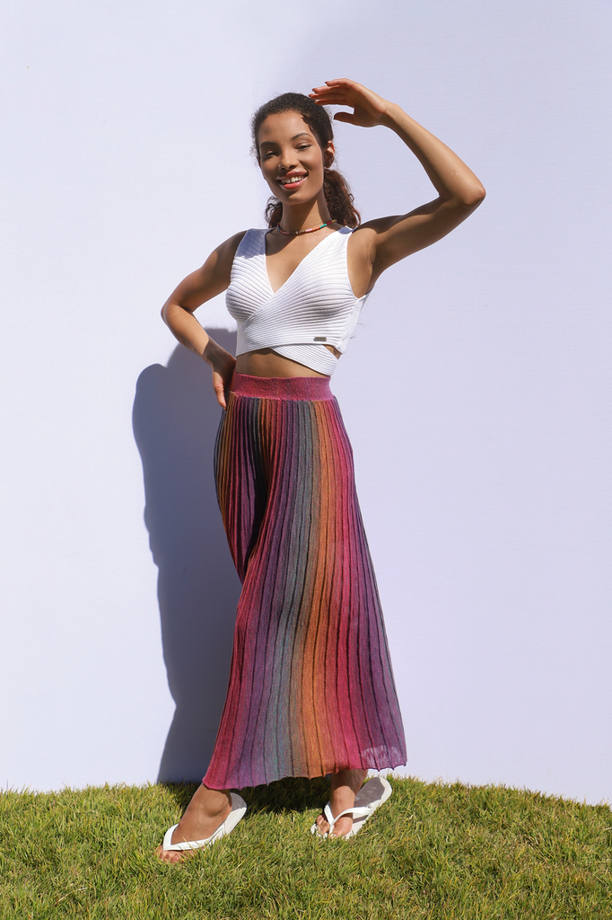 calca pantacourt plissada