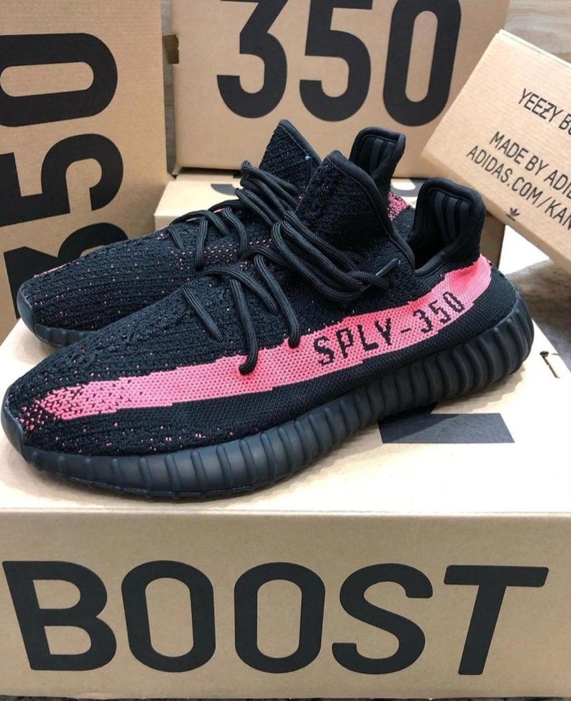 yeezy 350 preto e vermelho