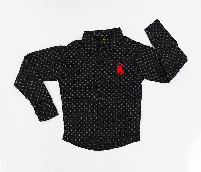 camisa social preta infantil