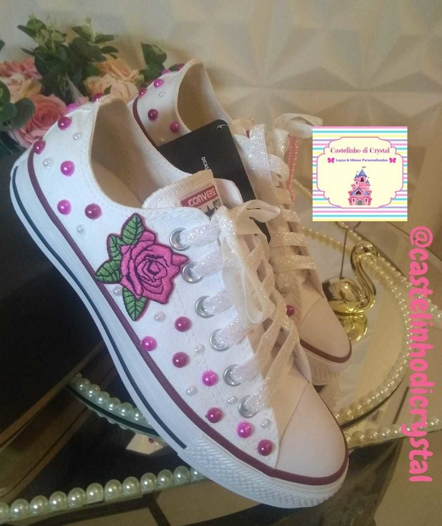 all star branco e rosa