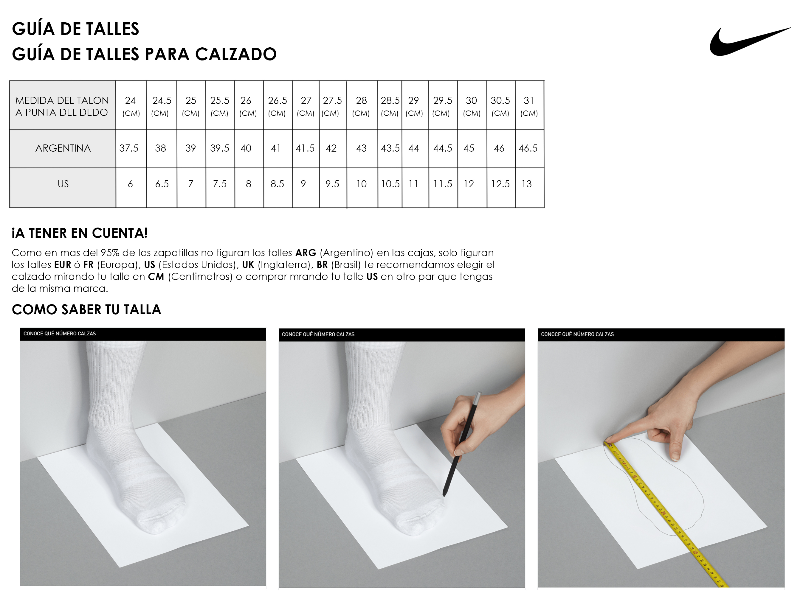 Venta \u003e tabla de talles botines nike \u003e en stock