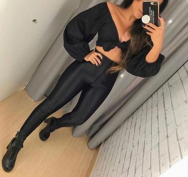 calça disco cintura alta