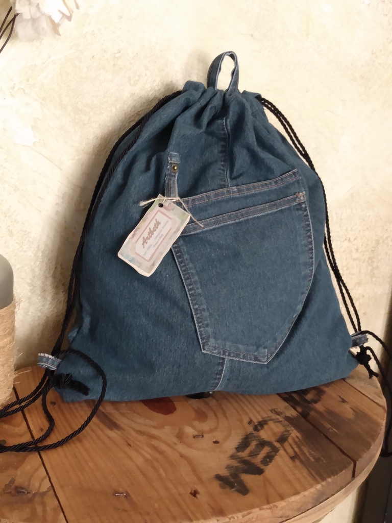 mochila saco jeans