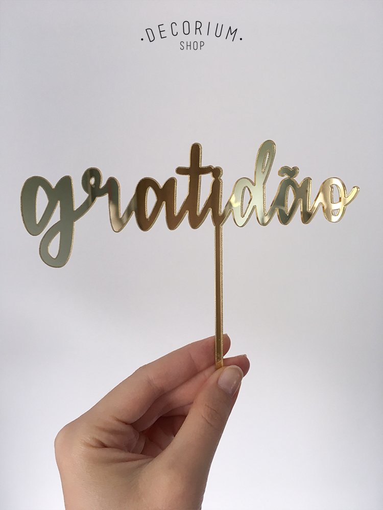 Topper De Bolo Gratidao Comprar Em Decorium Shop Circulo dourado vetor png sticker by mary justino. brl