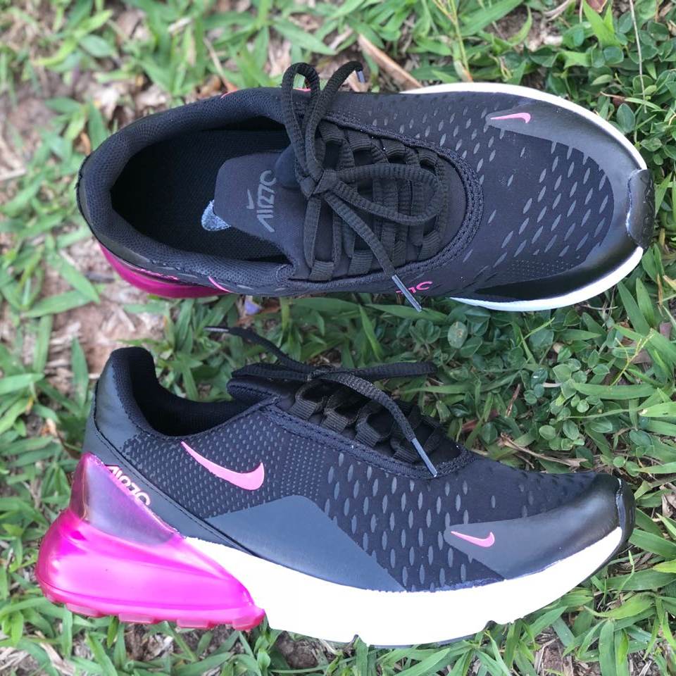 tenis nike air preto e rosa