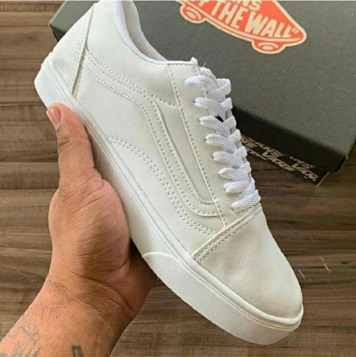 vans branco com flor
