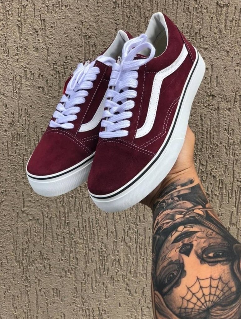 vans plataforma vinho