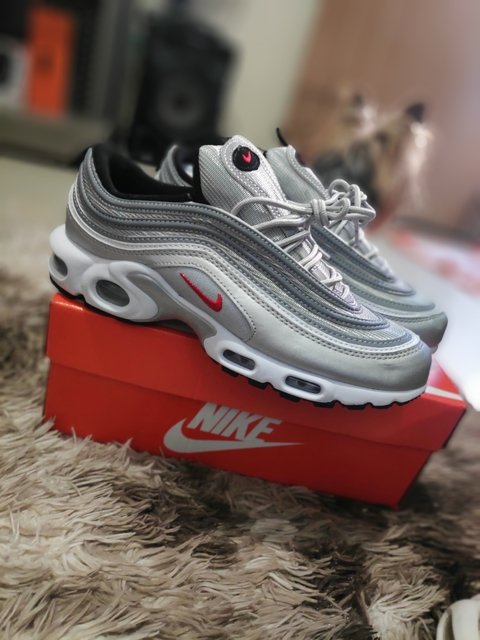 air max 97 cinza e branco