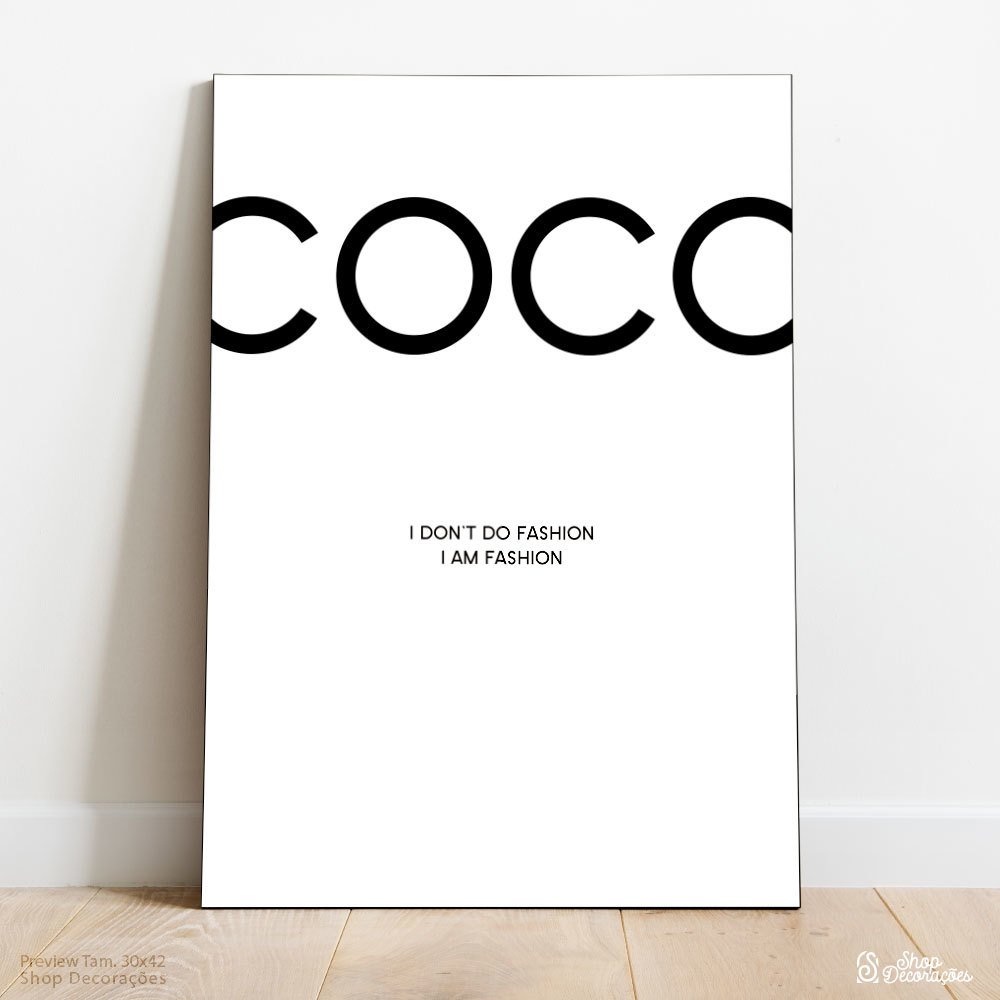 Quadro Frase Coco Chanel Fashion Decorativo Shop Decoracoes