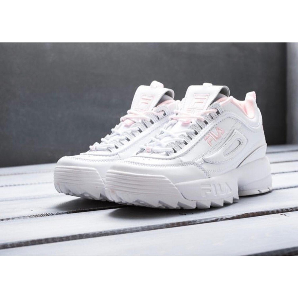 tenis fila disruptor rosa e branco