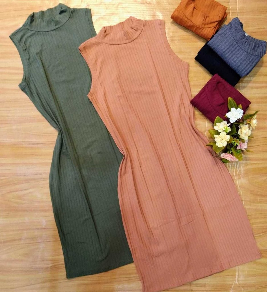 vestido regata canelado