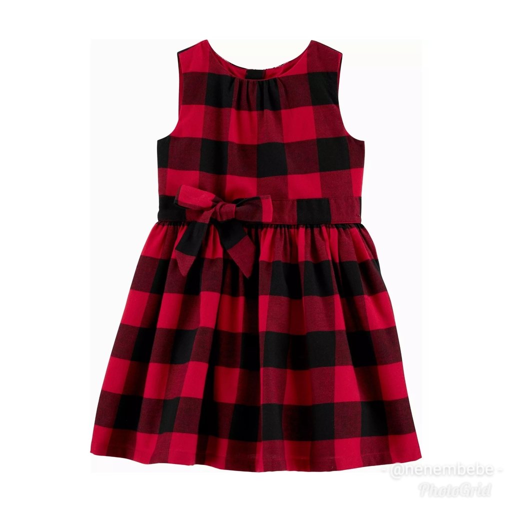 vestido xadrez infantil vermelho