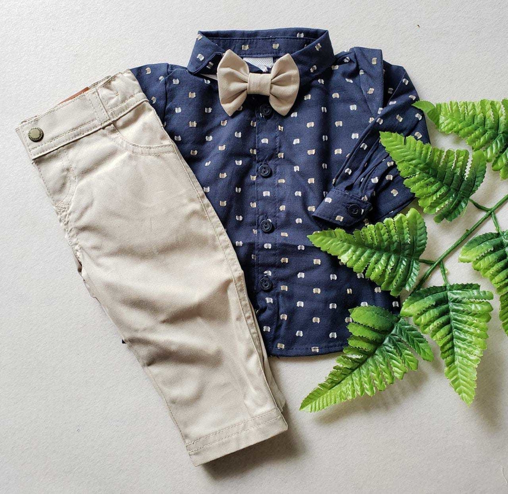 calça bege para bebe