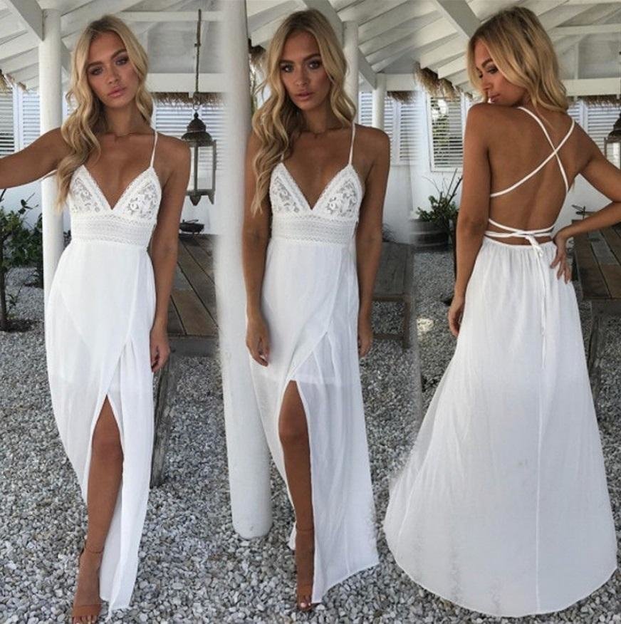 vestido longo branco para fotos na praia