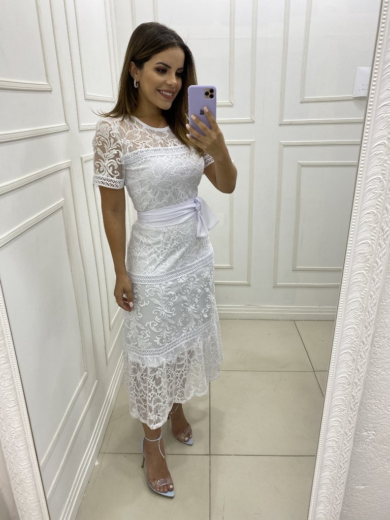 comprar vestido midi branco