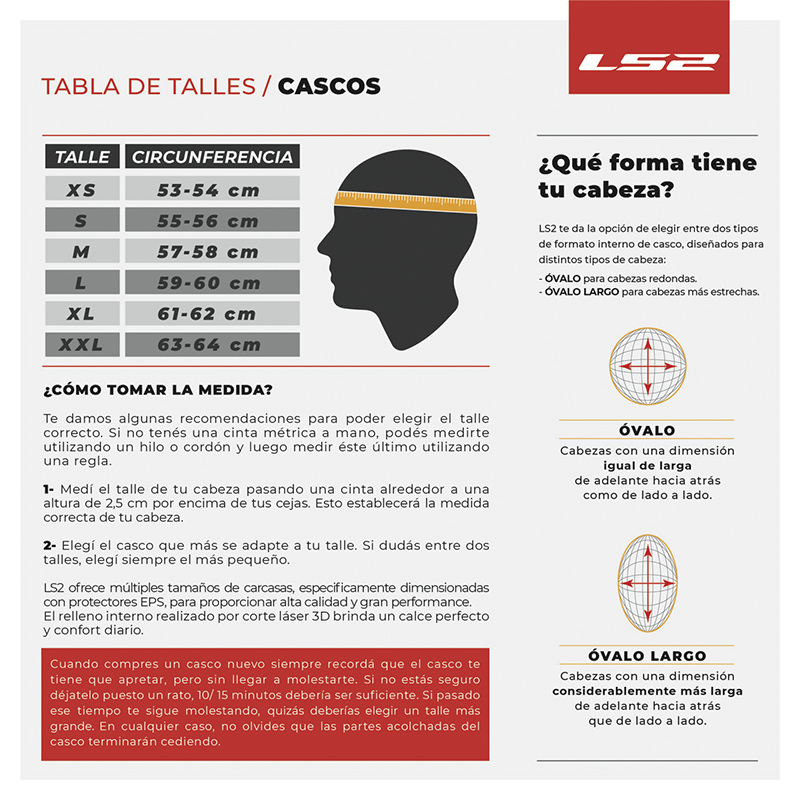 TABLA DE TALLES CASCOS LS2