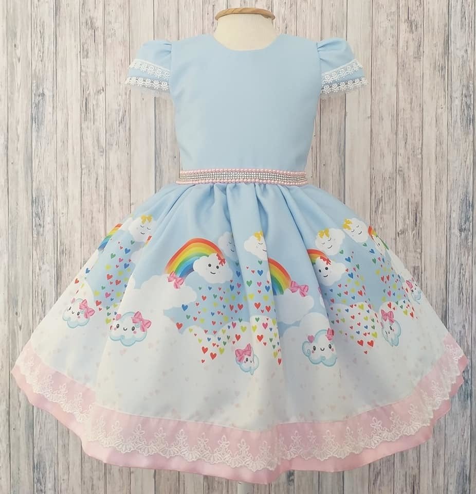 vestido infantil chuva de amor