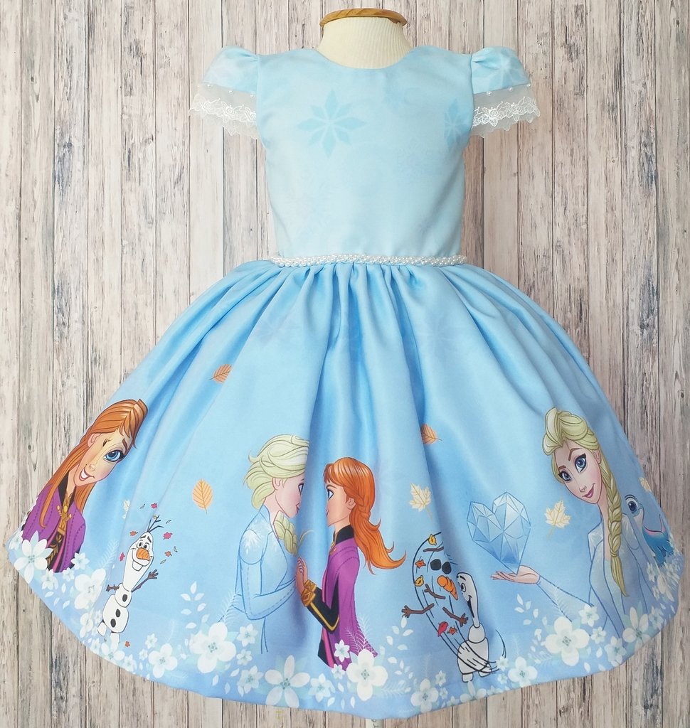 vestido infantil da frozen