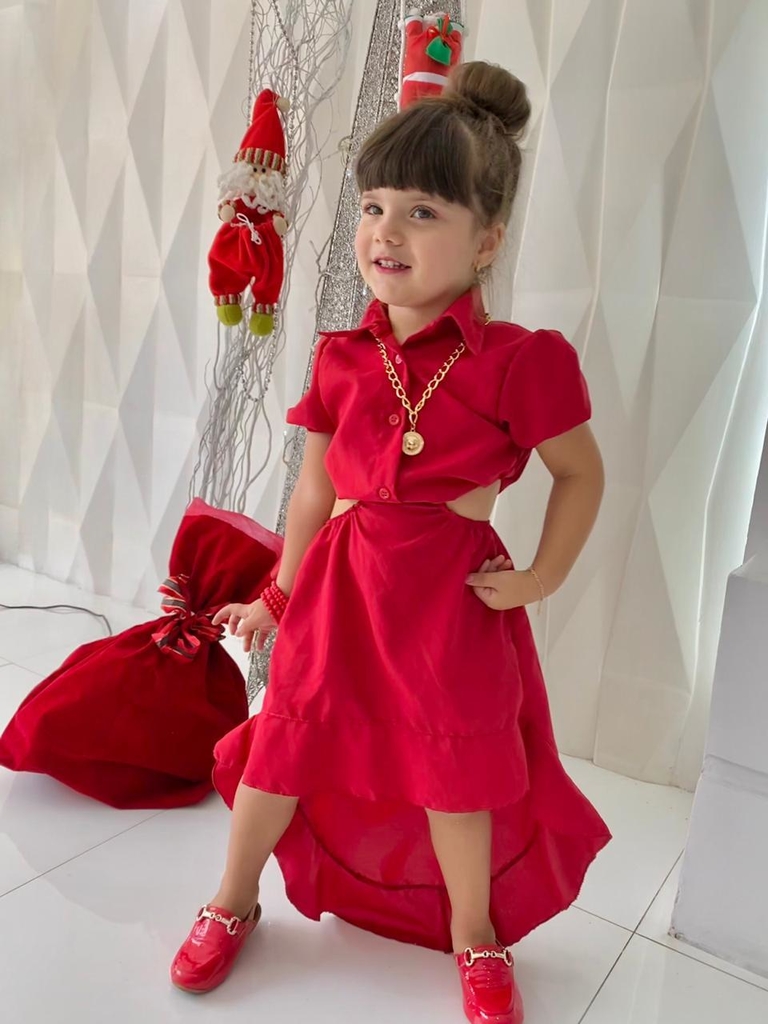 vestido mullet vermelho