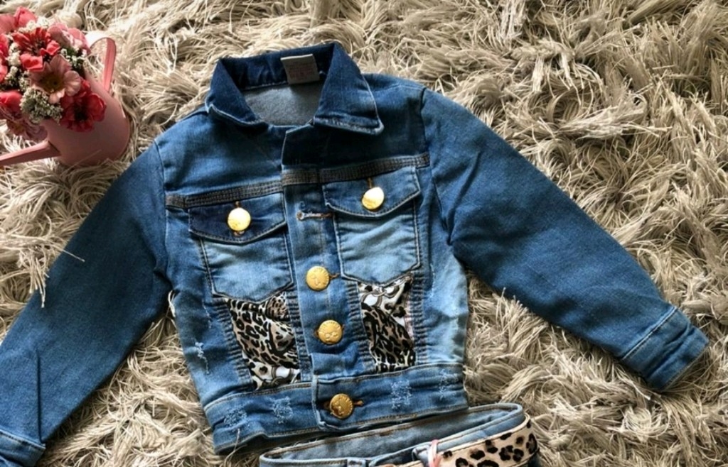 jaqueta jeans oncinha