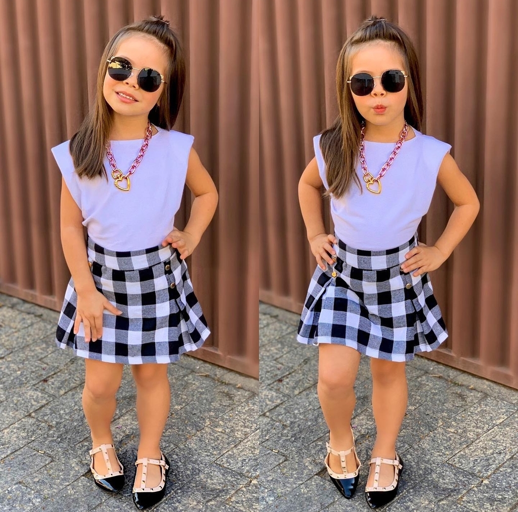 conjunto de saia e blusa mae e filha