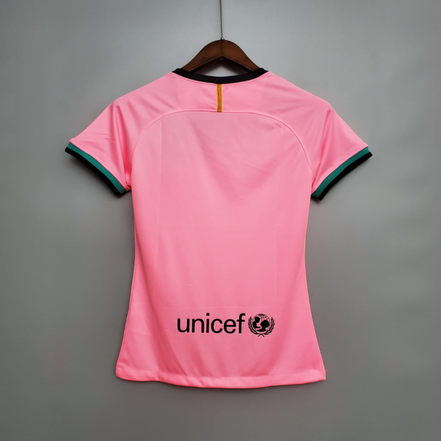 camisa do barcelona rosa feminina