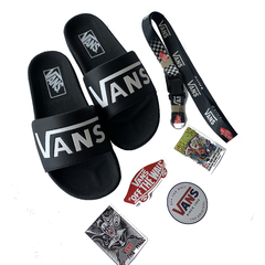 Kit Chinelo + 1 Adesivo Vans + Cordão de Chave Oficial Vans Off The Wall